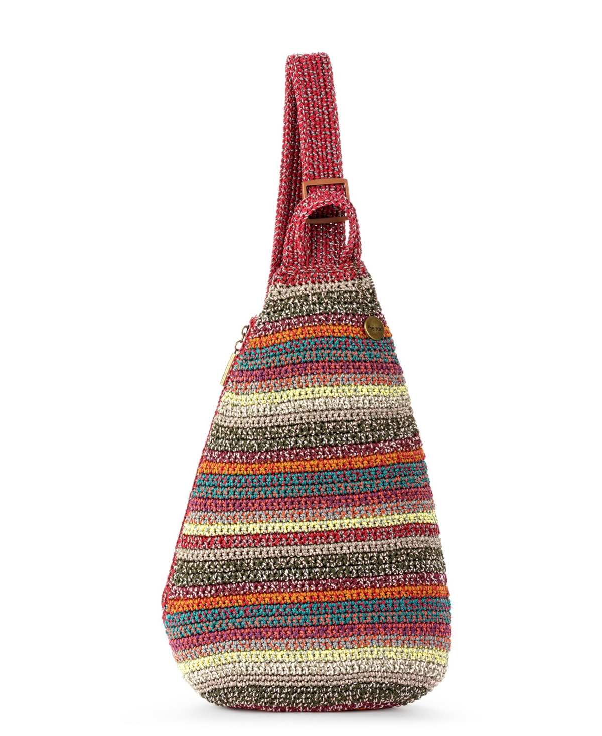 Geo Sling Crochet Small Backpack - Black Stripe
