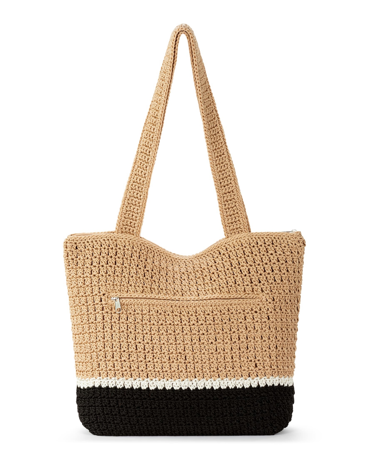 Casual Classics Crochet Tote In Wood With Gold