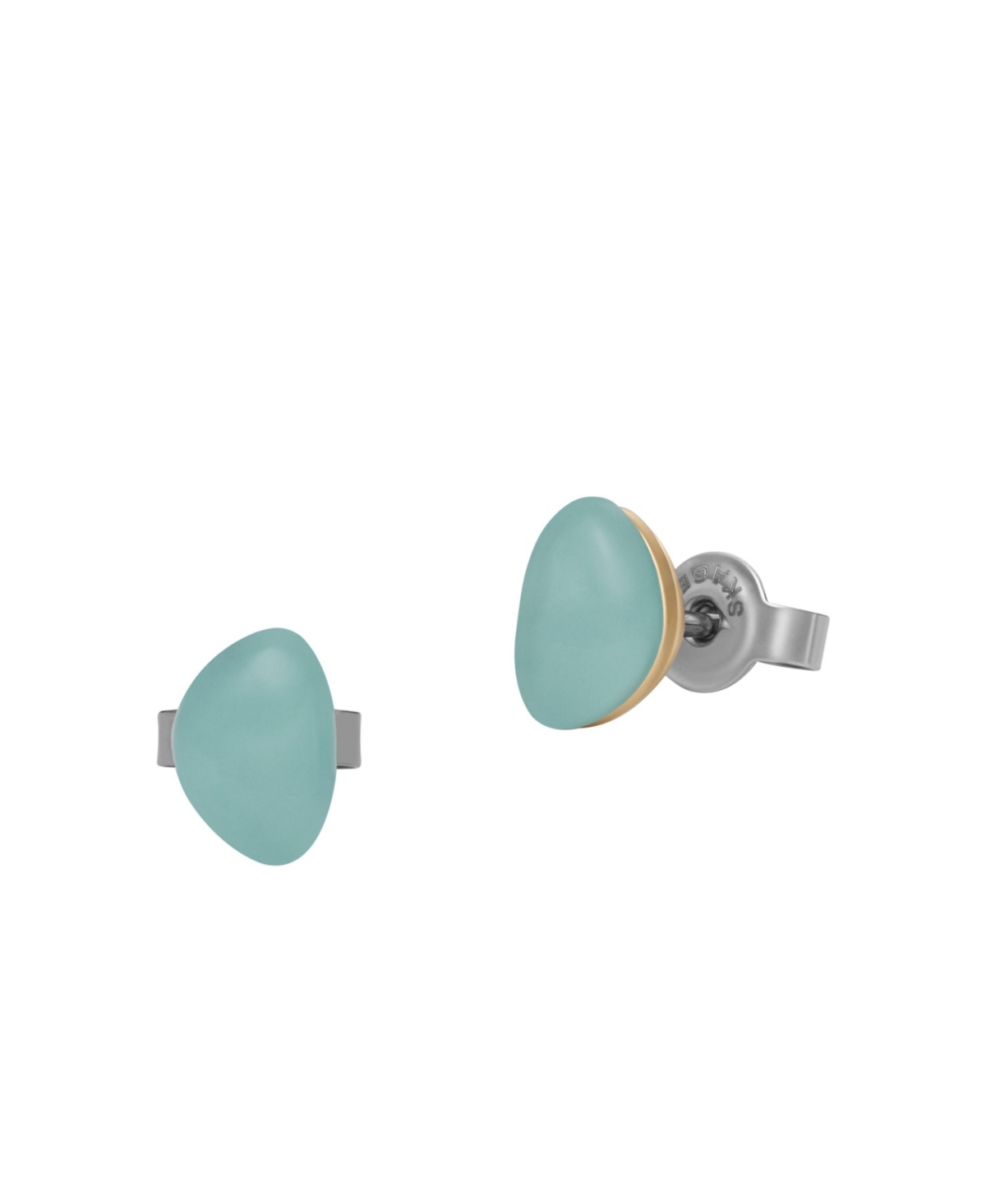 Women's Sofie Sea Glass Mint Green Organic-Shaped Stud Earrings, SKJ1805710 - Gold