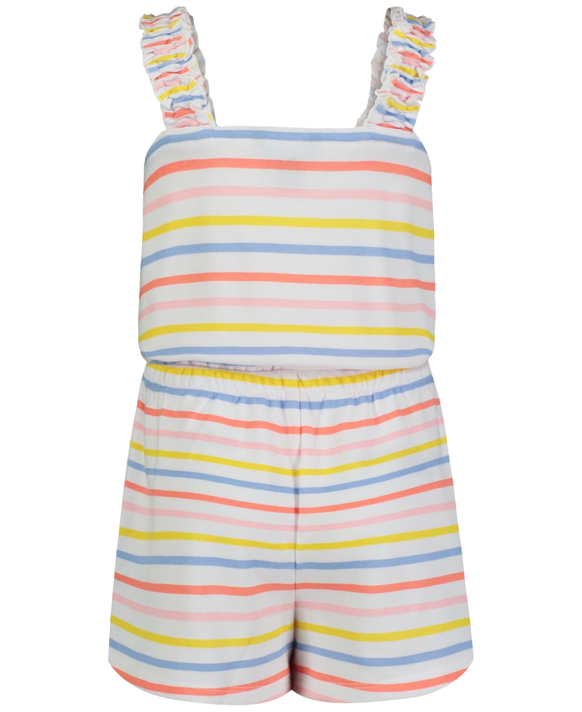 Shop Tommy Hilfiger Little Girls Striped Terry Romper In White