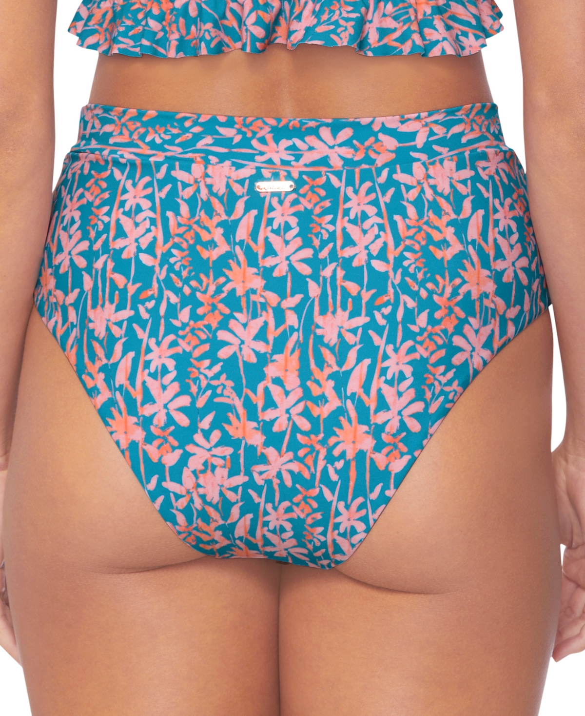 Shop Raisins Juniors' Tropic High-waisted Bikini Bottoms In Multi Color