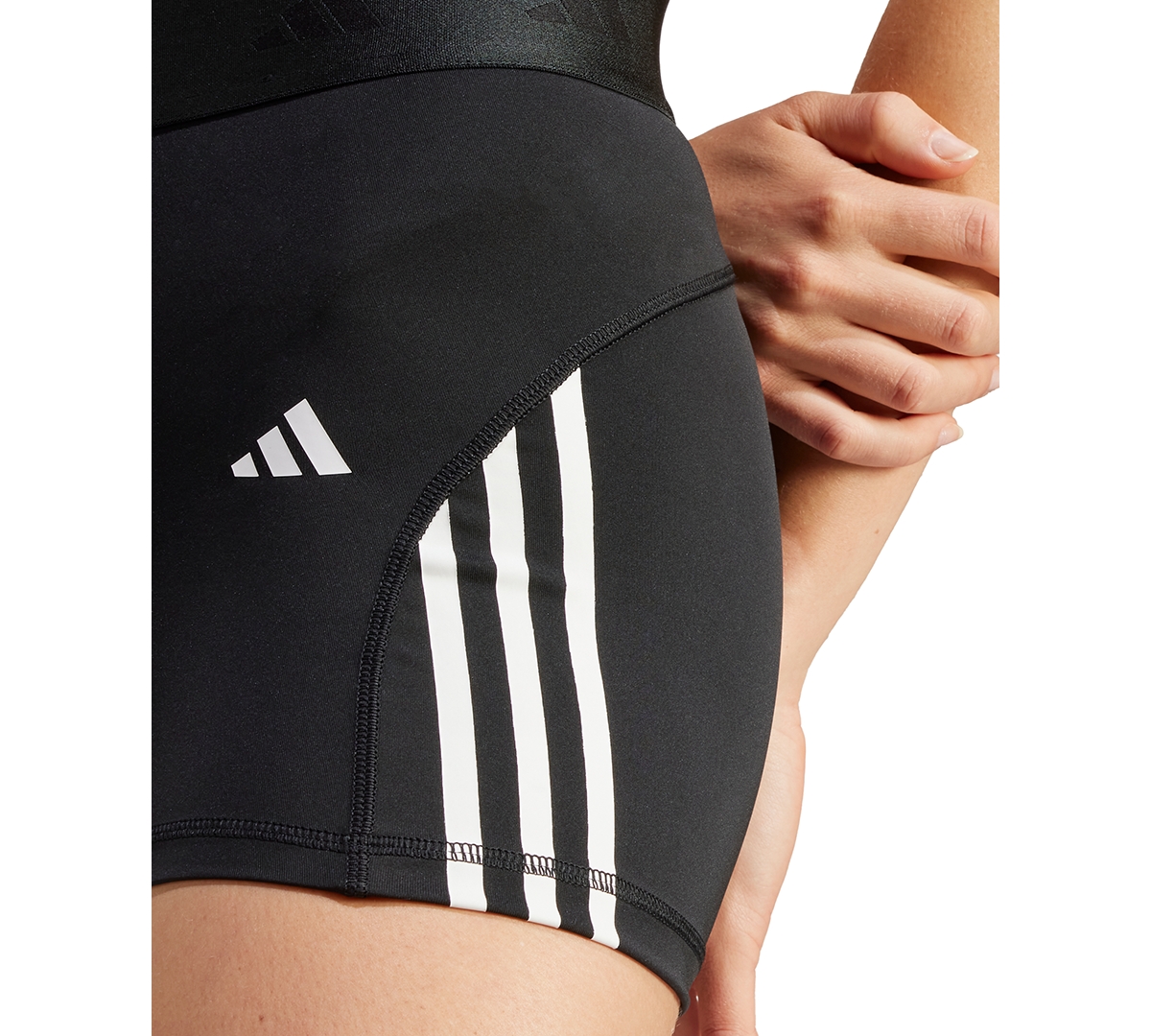 adidas Women's Hyperglam High-Rise Training Shorts -white