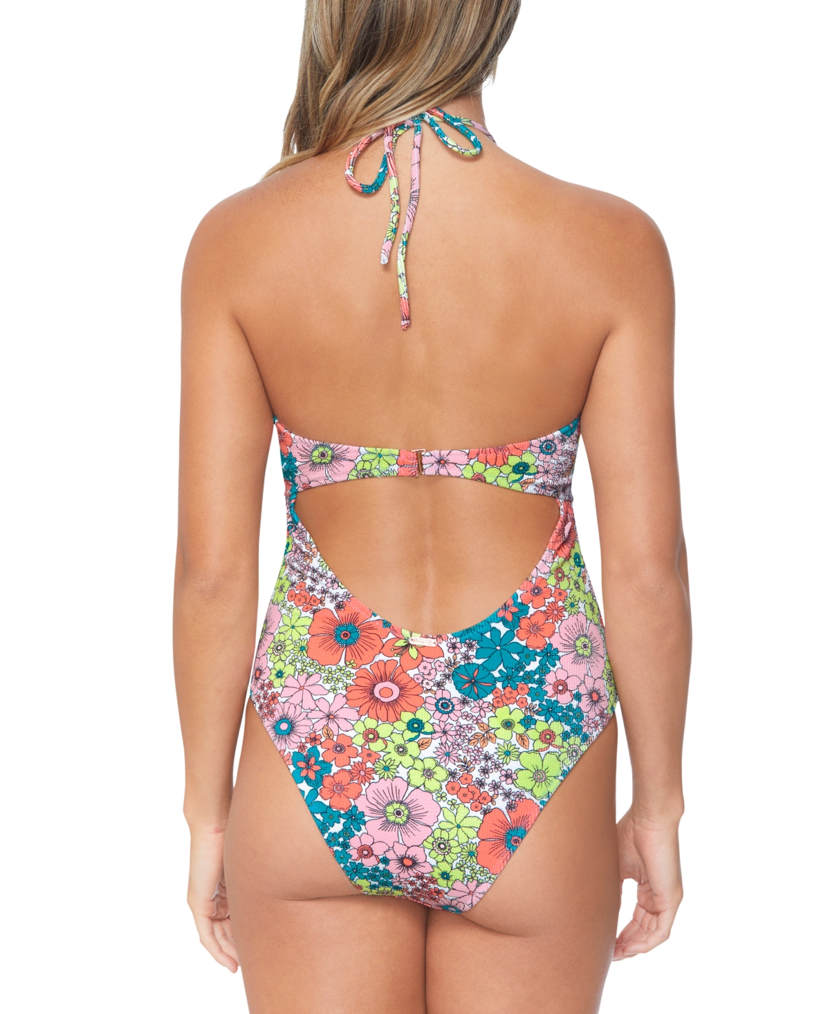 Shop Raisins Juniors' Paradise Printed Cut-out One-piece Swimsuit In Multi Color