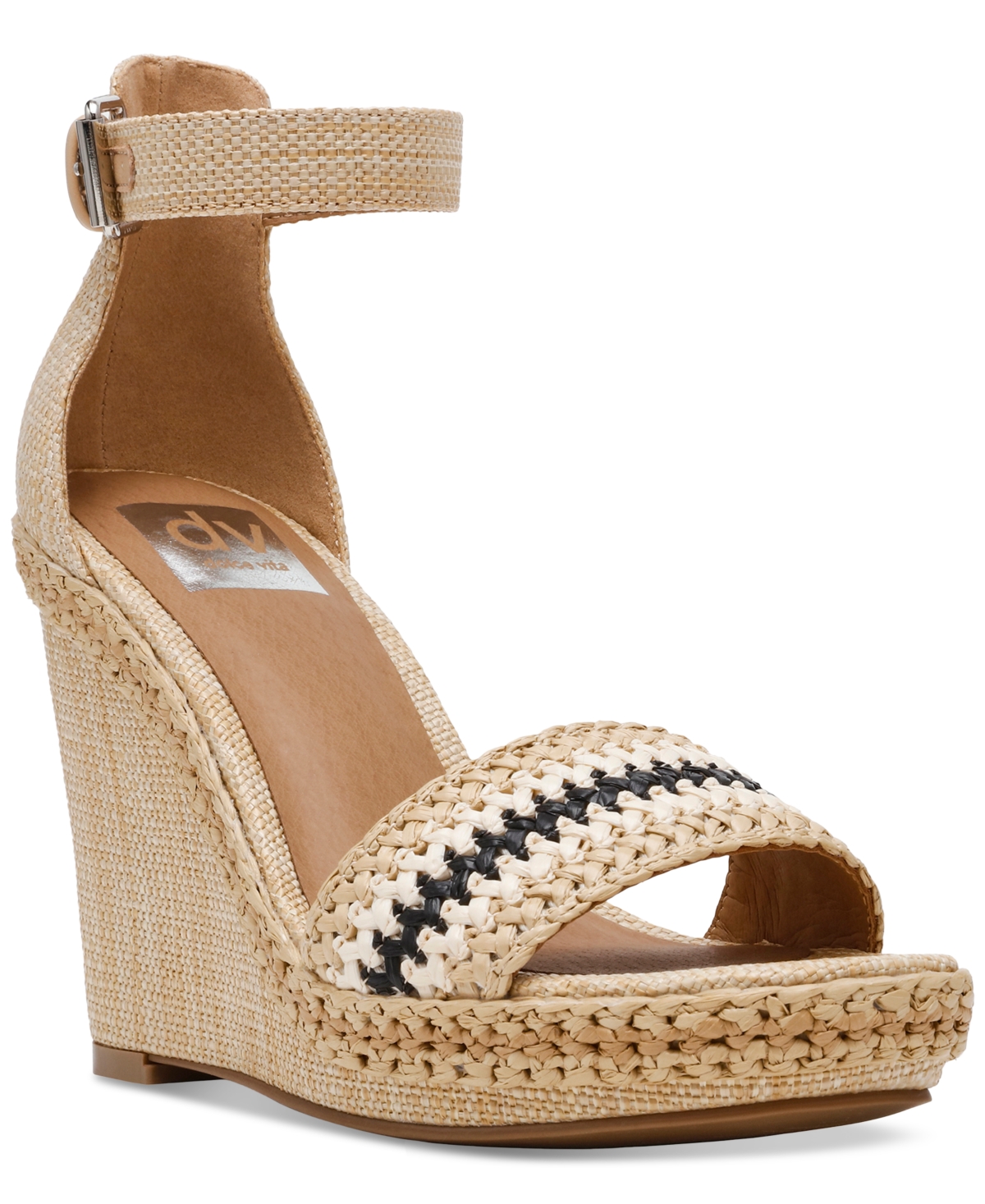 Shop Dv Dolce Vita Women's Hill Platform Espadrille Wedge Sandals In Natural Multi Raffia