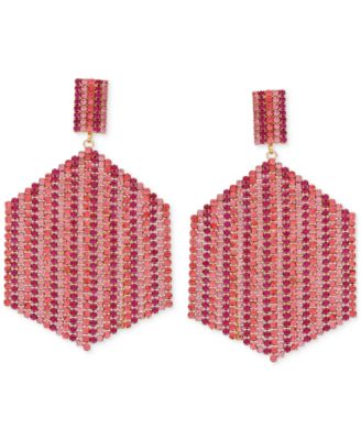 GUESS - Mixed Stone Hexagon Chandelier Earrings