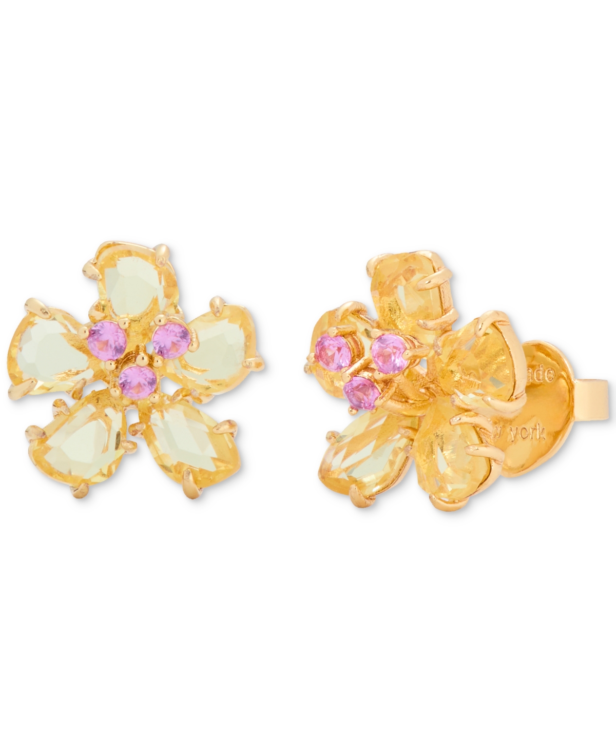 Shop Kate Spade Paradise Flower Stud Earrings In Yellow Gol