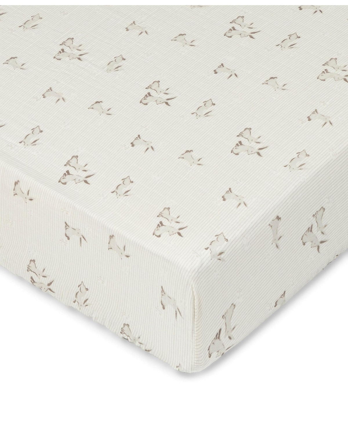 Crane Baby Babies' Cotton Bunny Fitted Crib Sheet In Neutral