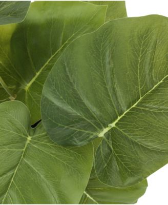 13" Indoor Artificial Epipremnum Plants with Decorative Black Pots, Set Of 2