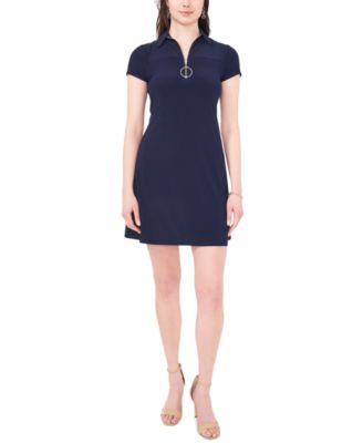 MSK - Petite Zip-Front Shift Dress