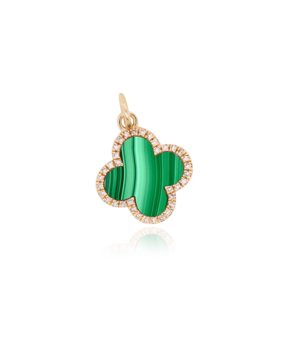Malachite Diamond Clover Charm - Green