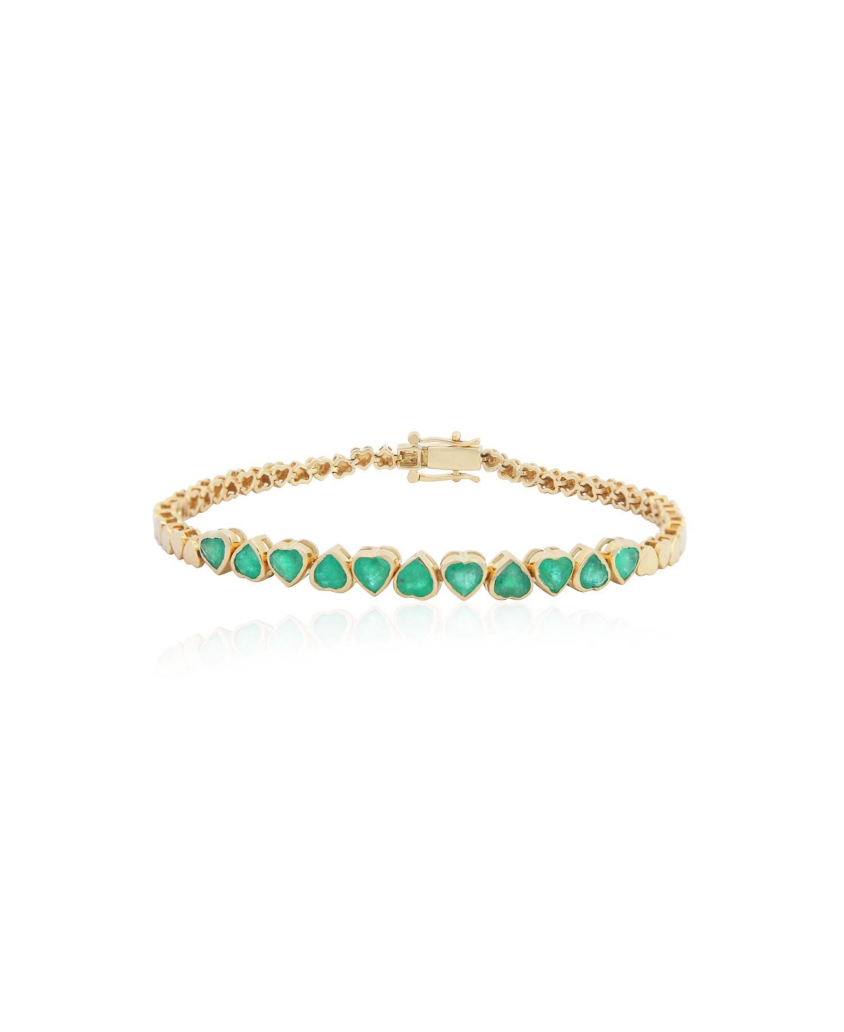 Emerald Heart Bracelet - Green