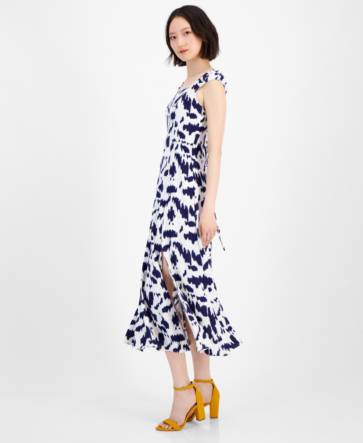 Sam Edelman Women's Square-Neck Sleeveless Midi Dress -ivory