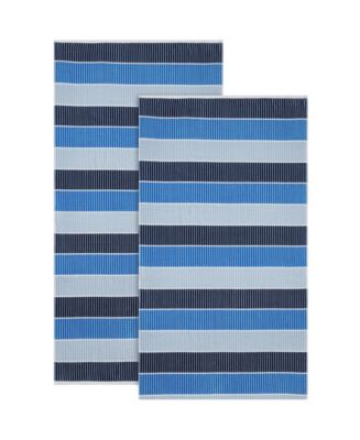 Calvin Klein Blocked Terry Yarn Dyed Stripe Beach Towel Set, 68