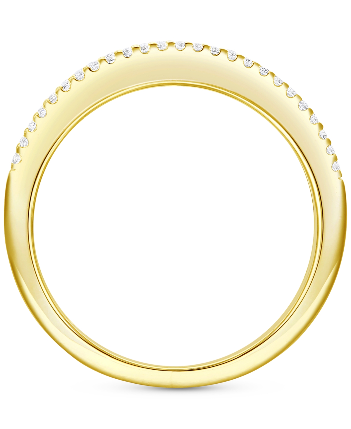 Lab-Grown Emerald (3/8 ct. t.w.) & Lab-Grown White Sapphire (1/4 ct. t.w.) Band in 14k Gold-Plated Sterling Silver (Also in Lab-Grown Blue Sapphire &