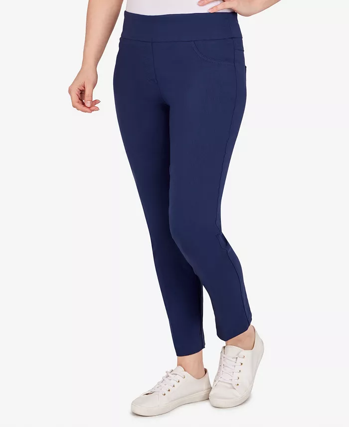 Petite Mid-Rise Pull-On Straight Solar Millennium Tech Ankle Pants - thumbnail 3