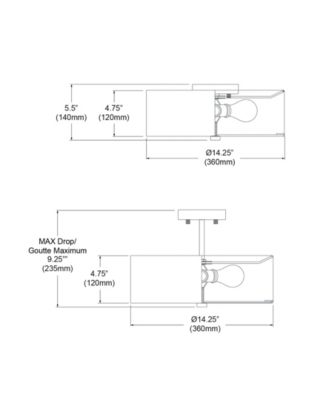 9.25" Fabric, Metal Everly 3 Light Semi-Flush Mount with Shade