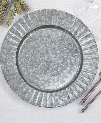 Set of 4 Gallonvanized Charger Plates, 13"D