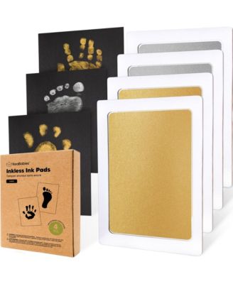 4pk Inkless Ink Pad for Baby Hand and Footprint Kit, Clean Touch Dog Paw, Dog Nose Print Kit, Baby & Pet Safe