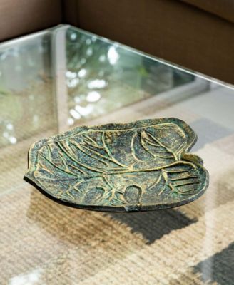 10in. Leaf Shaped Decorative Accent Tray
