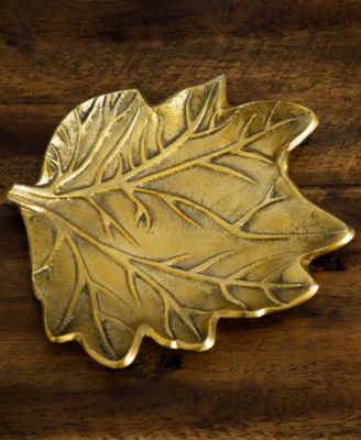 10in. Gold Tree of Life Leaf Decorative Accent Tray