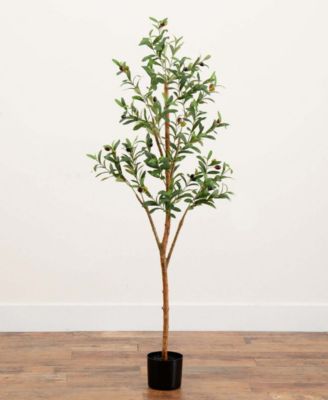 5ft. Artificial Olive Tree with Natural Trunk