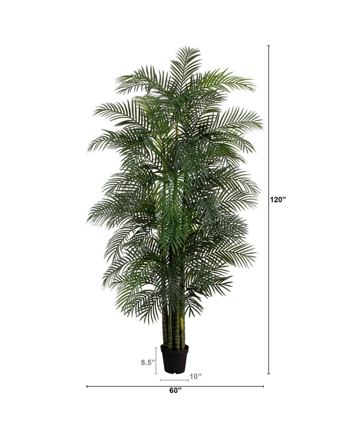 NEARLY NATURAL 10FT. UV RESISTANT ARTIFICIAL ARECA PALM TREE INDOOR/OUTDOOR 