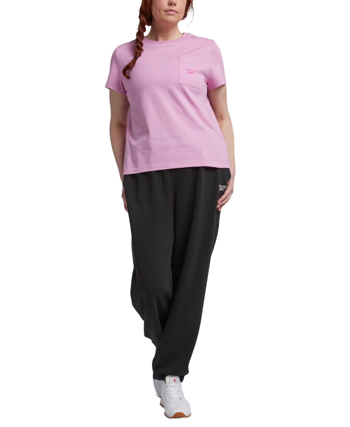Reebok Plus Size Identity Crewneck Patch-Pocket T-Shirt