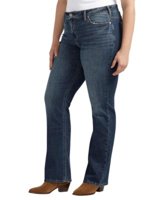 Silver Jeans Co. Plus Size Elyse Mid Rise Slim Bootcut Luxe Stretch Jeans