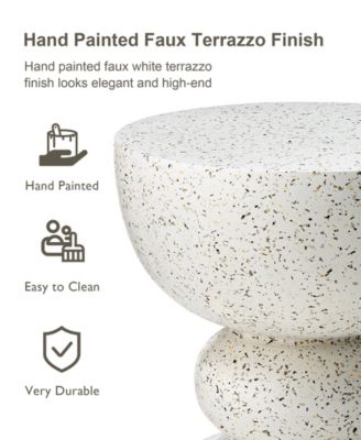Multi-functional Faux Terrazzo Garden Stool or Plant Stand or Accent Table