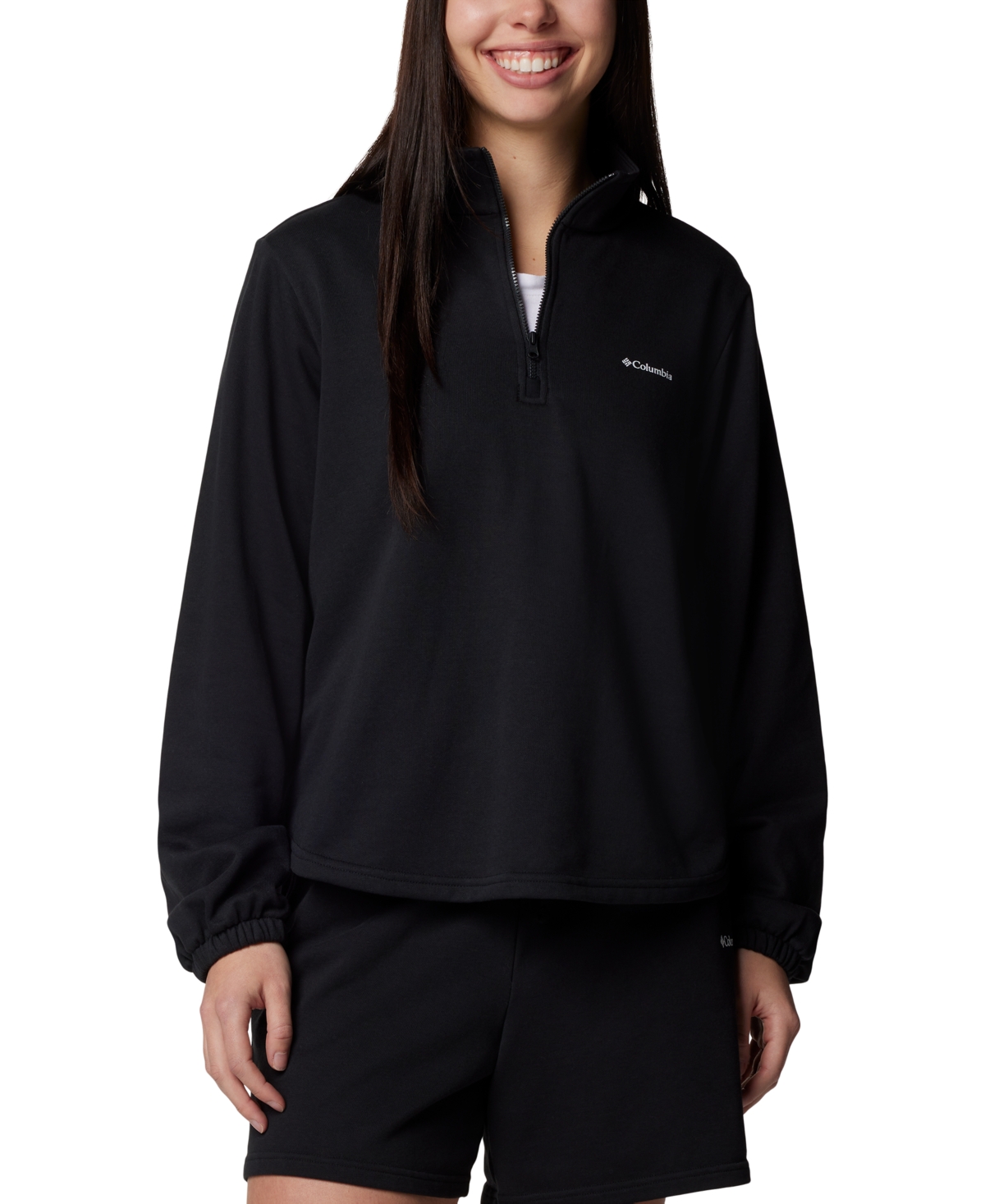 Columbia Women's Trek French Terry Half Zip Sweatshirt In Black