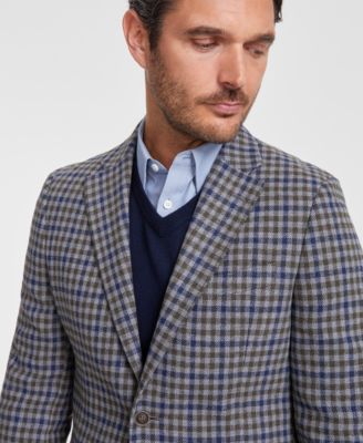 Men's Modern-Fit Gray Check Tweed Sport Coat