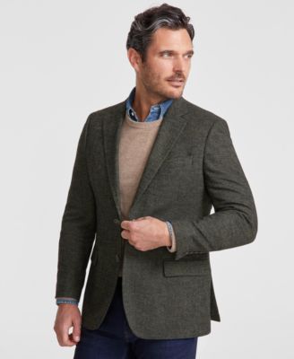 Men's Modern-Fit Solid Herringbone Tweed Sport Coat