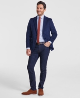 Nautica Men's Modern-Fit Solid Stretch Corduroy Elbow Patch Sport Coat - Navy