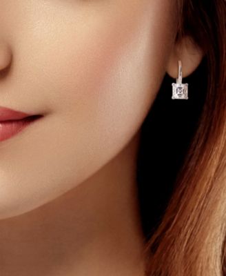 Moissanite Square Shape Leverback Earrings (3 ct. t.w.) in Sterling Silver