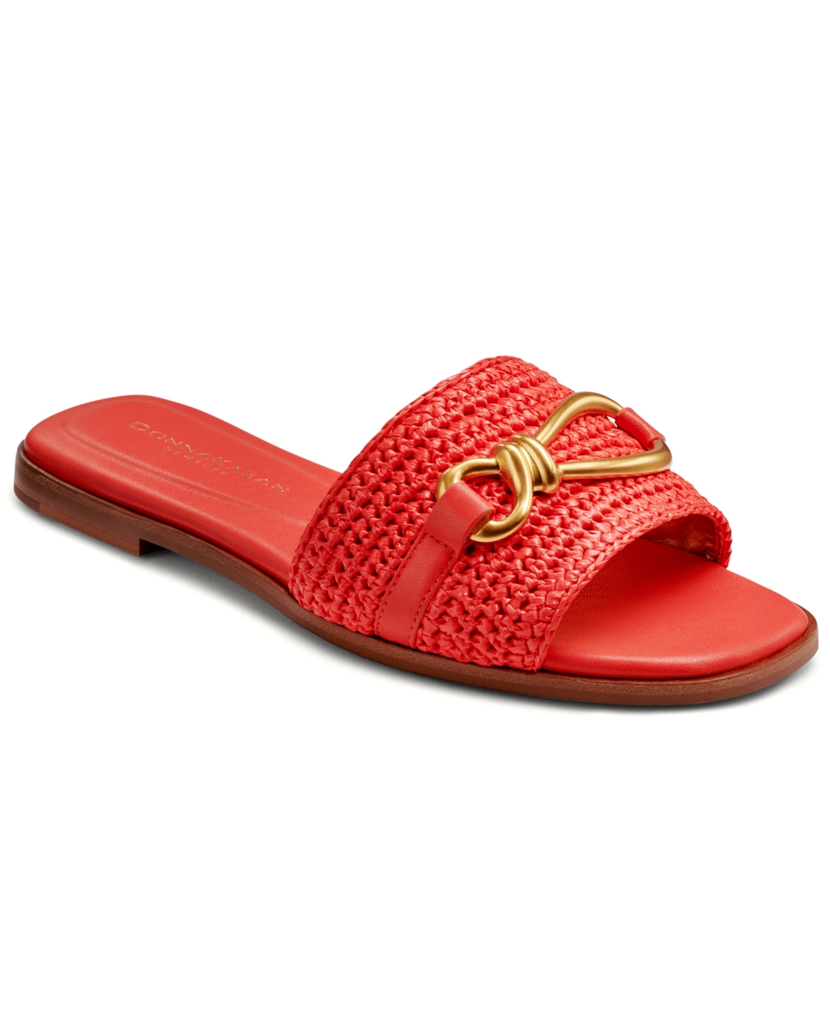 Shop Donna Karan Haylen Hardware Slide Sandals In Heat