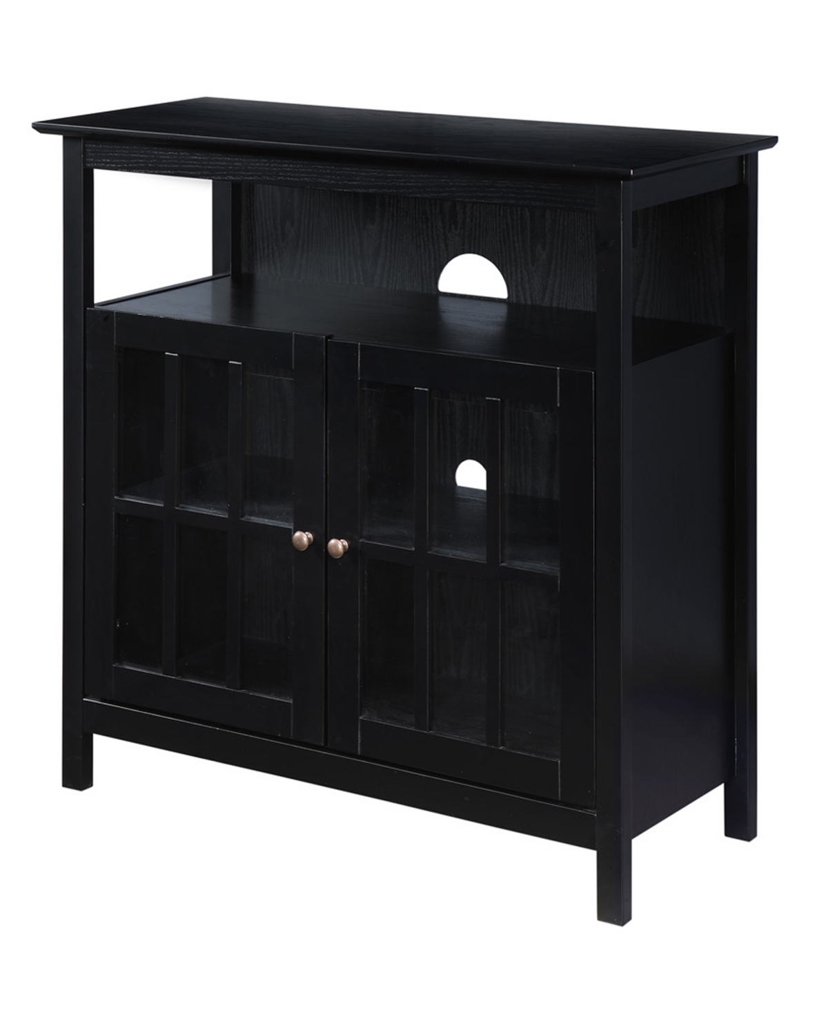 Convenience Concepts 36" Big Sur Highboy Tv Stand With Storage Cabinets In Black