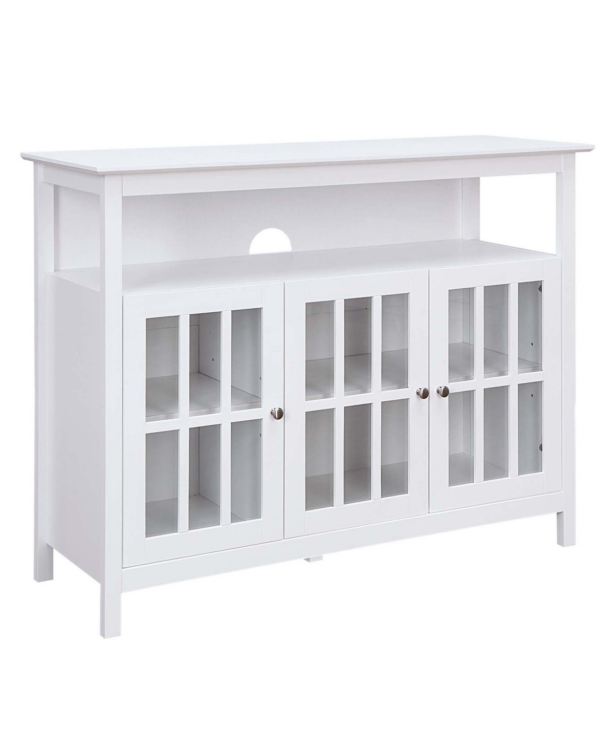 Convenience Concepts 47.75" Big Sur Deluxe Tv Stand With Cabinets And Shelf In White