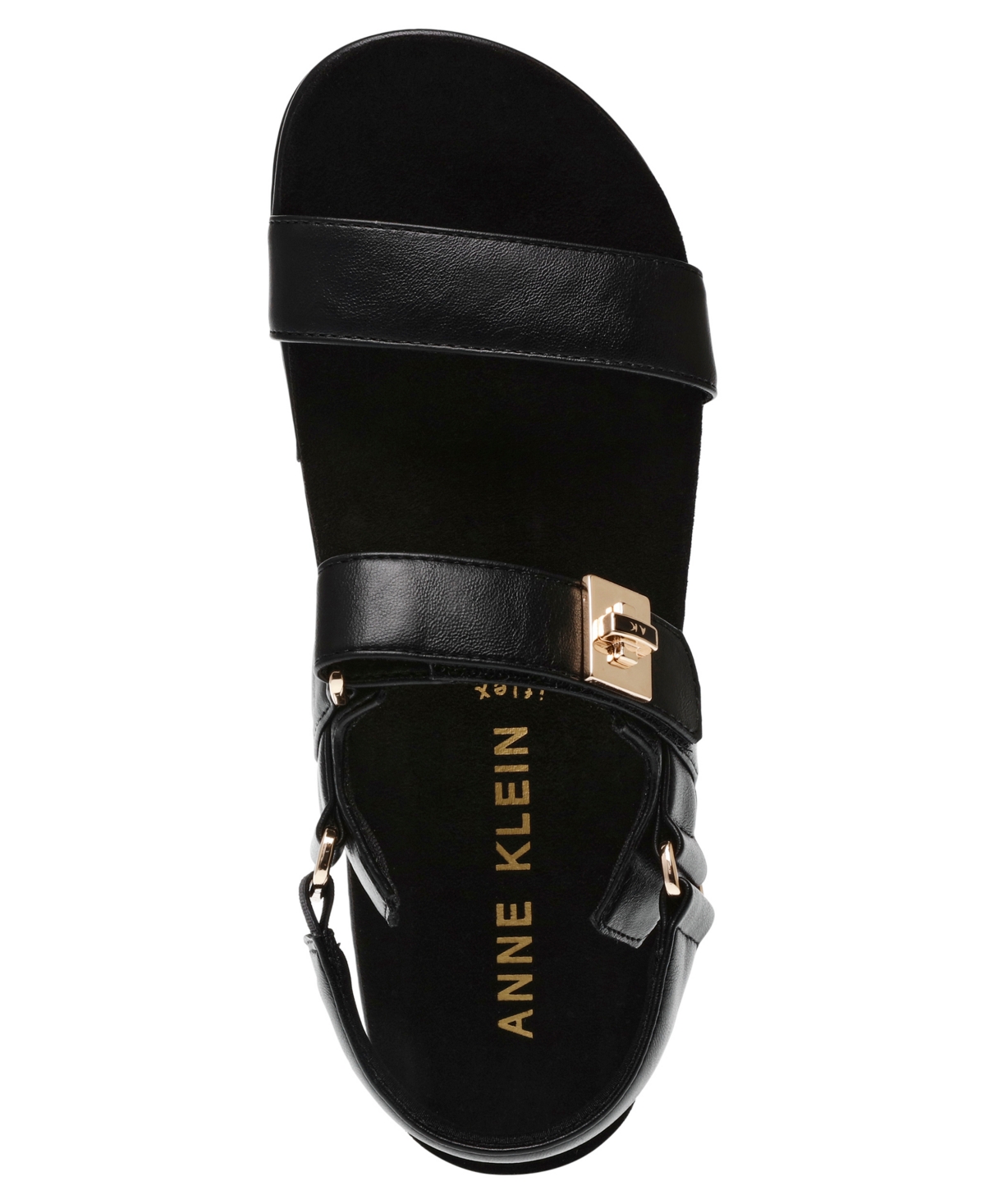 Shop Anne Klein Women's Verse Double Strap Platform Wedge Sandals In Black