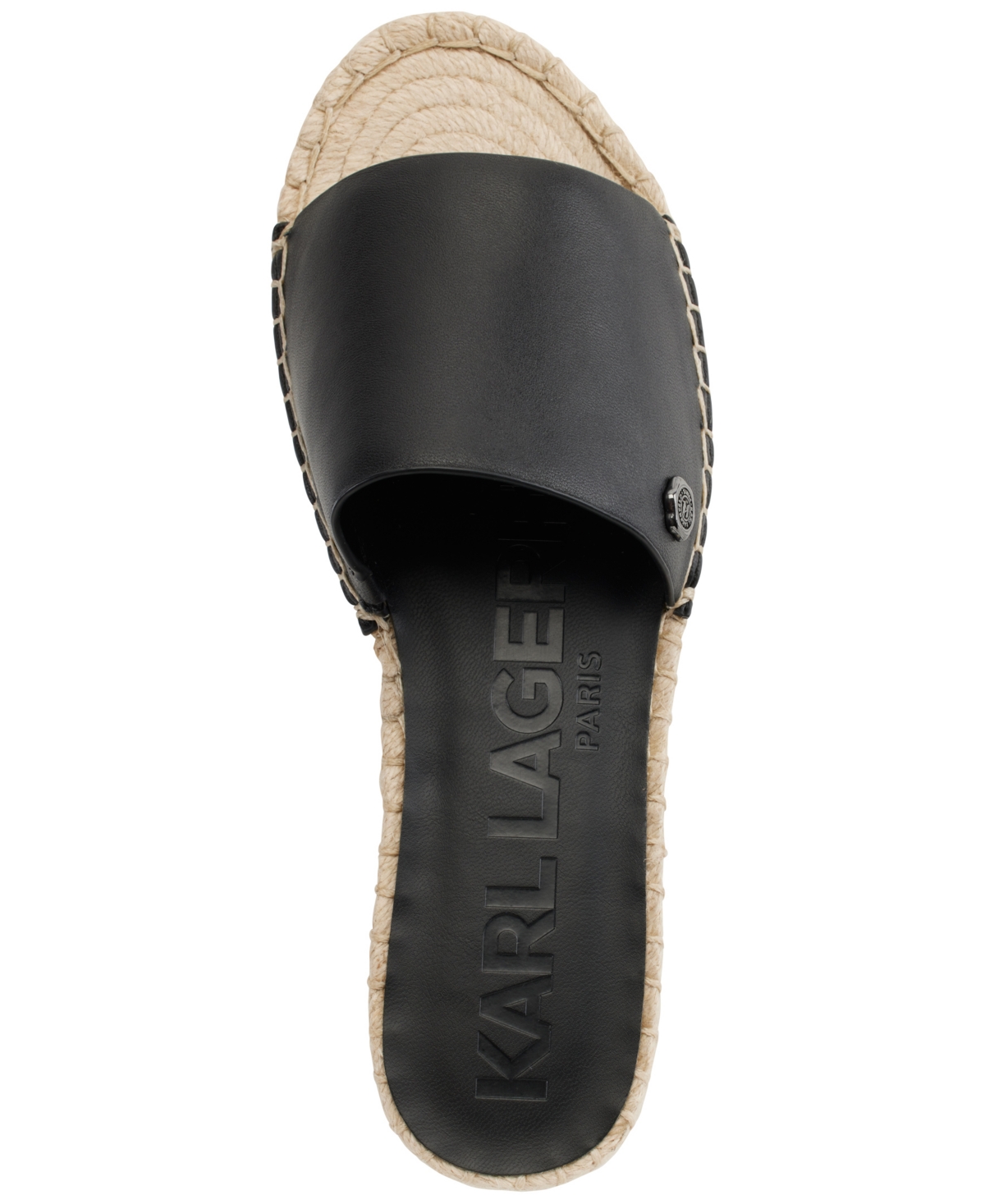 Shop Karl Lagerfeld Women's Carsten Espadrille Slide Sandals In Black