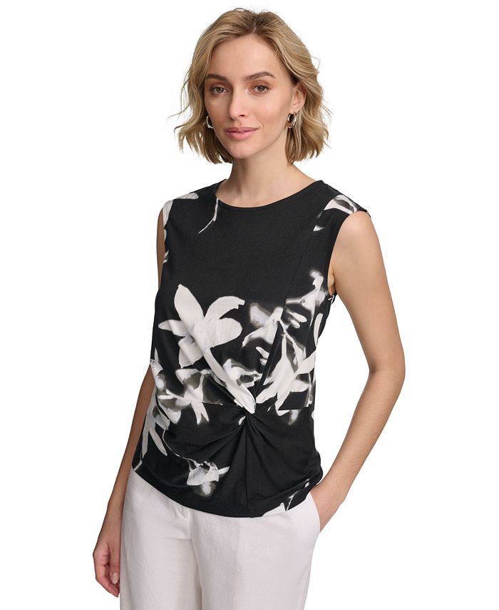Calvin Klein Women's Printed Sleeveless Top - Macy's