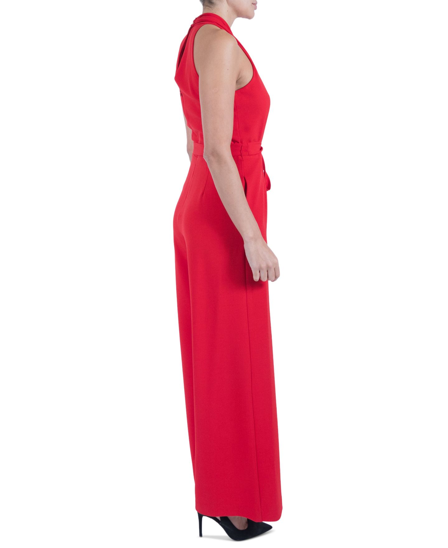 Женский комбинезон julia jordan Belted Wide-Leg Halter Jumpsuit, цвет: Красный — фото 5
