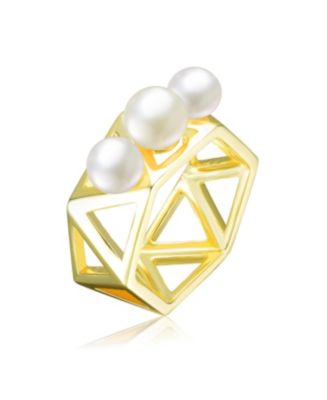 Sterling Silver with 14K Gold Plated 6-6.5MM freshwater Pearls in ...