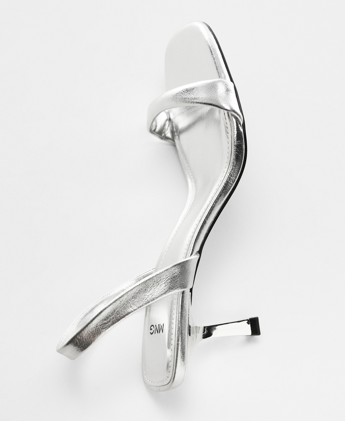 Shop Mango Women's Heel Non-structured Sandals In Silver