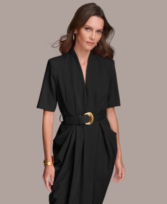 【Donna Karan New York】Women's Striped V-Neck Dress Donna Karan New York Women's Striped V-Neck Dress - Macy's
