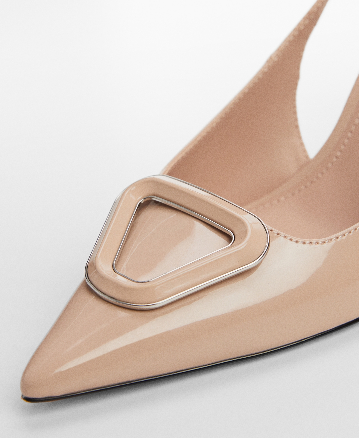Shop Mango Women's Patent Leather-effect Slingback Shoes In Lt-pastel