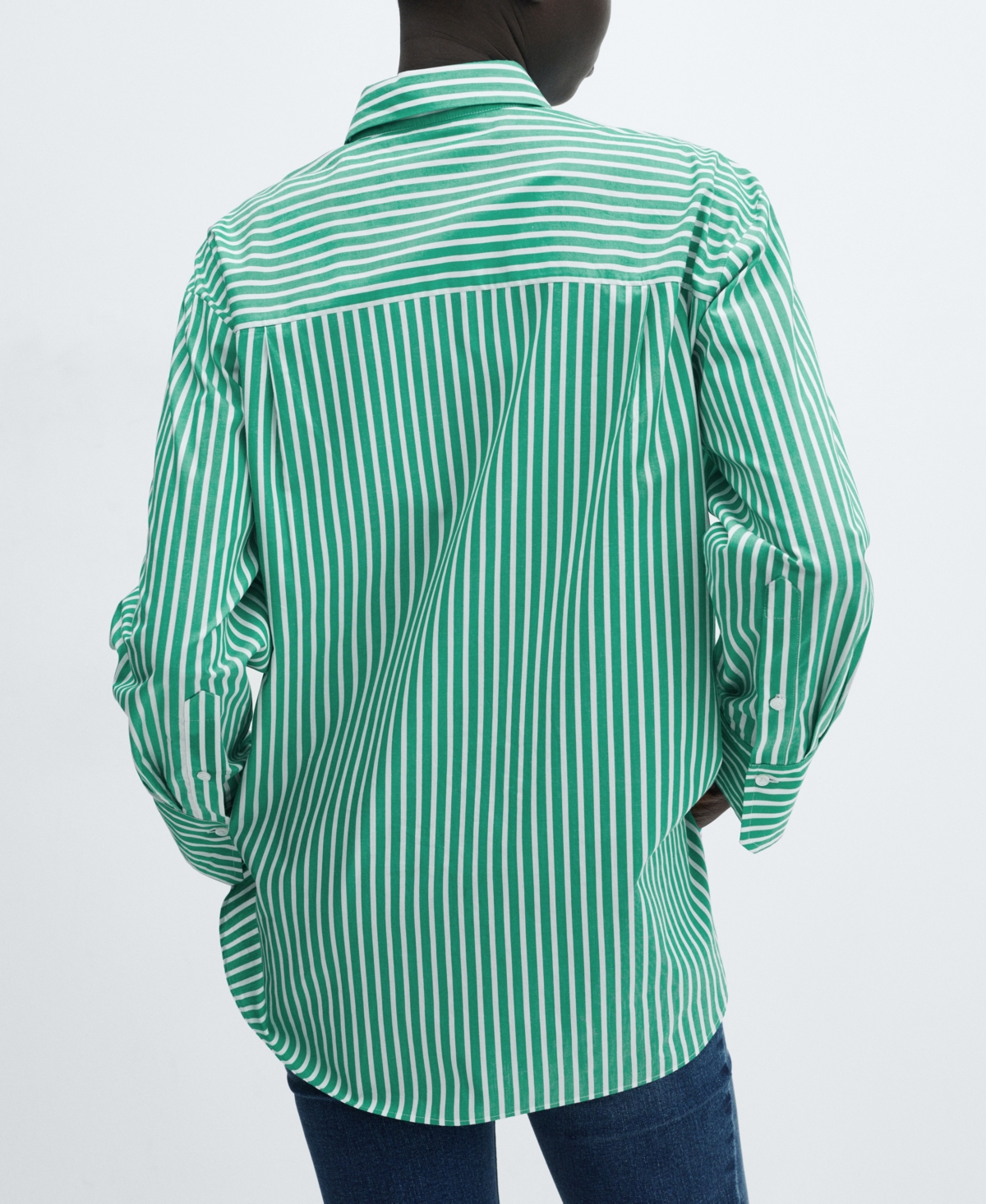 Shop Mango Women's Pocket Oversize Shirt In Green