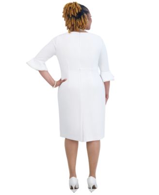 Kat Elbow-Sleeve Ruffled-Cuff Dress