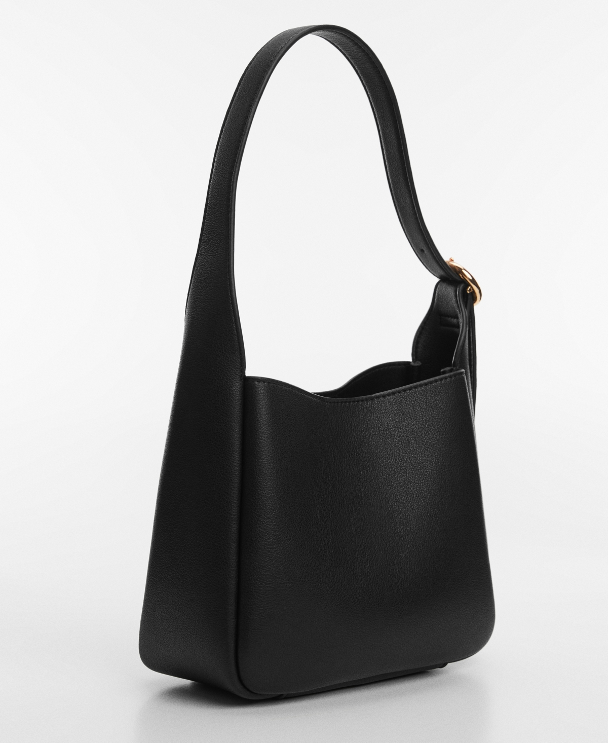 Shop Mango Women's Buckle Detail Shoulder Bag In Black