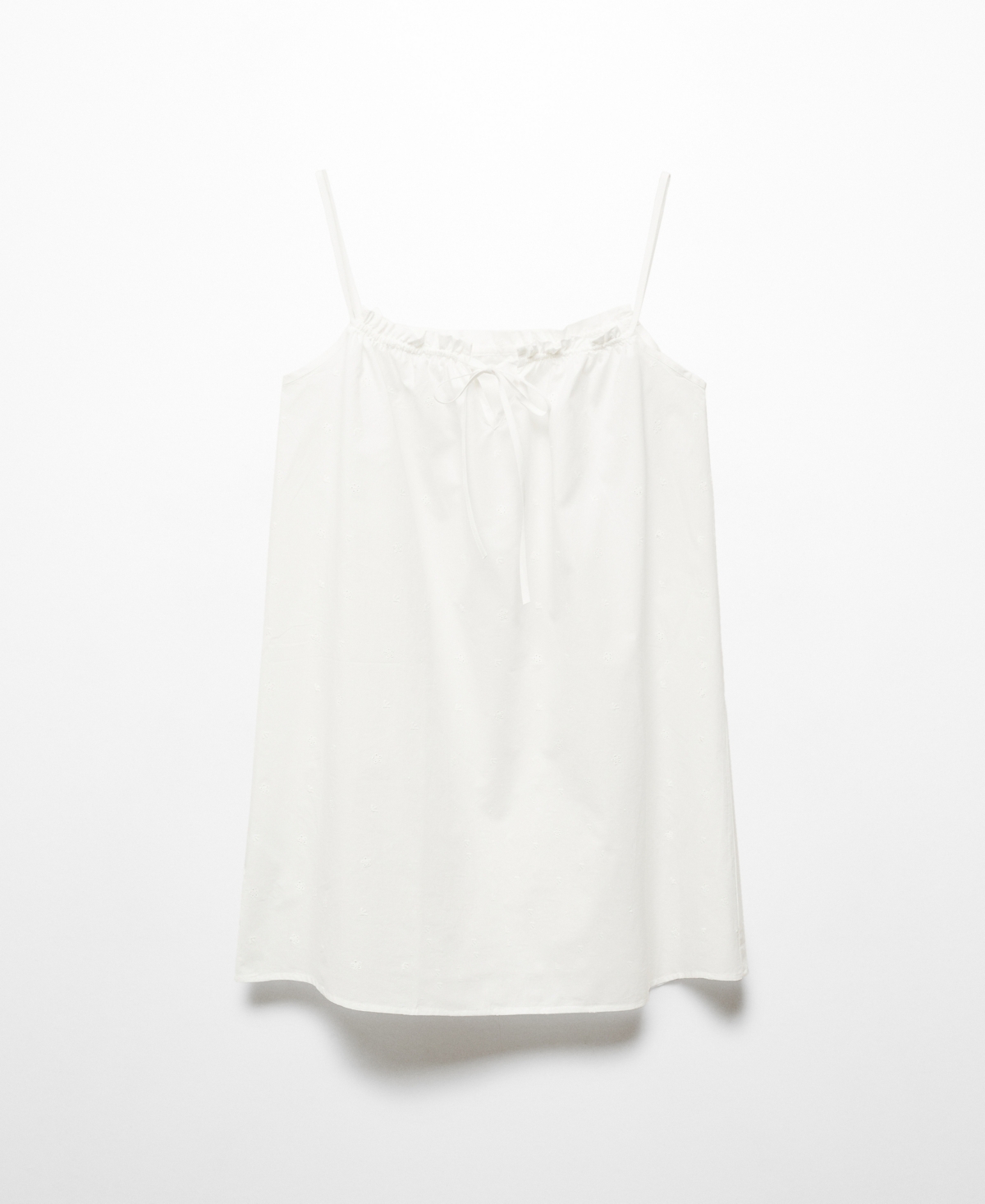Shop Mango Women's Openwork Details Cotton Nightgown In White