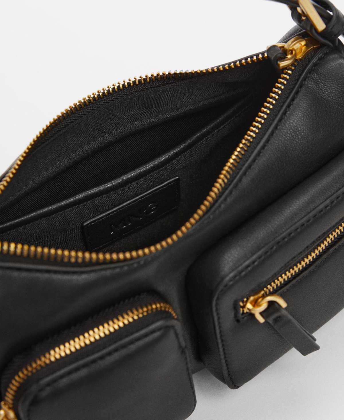 Shop Mango Women's Pockets Detail Shoulder Bag In Black